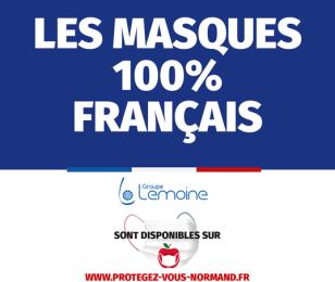 Les masques 100% français du Groupe Lemoine, disponibles sur protegez-vous-normand.fr